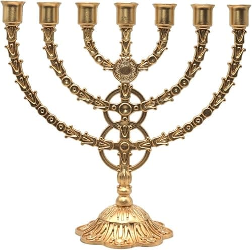 Candelabro Menorah Dourado 7 Velas — Decoração